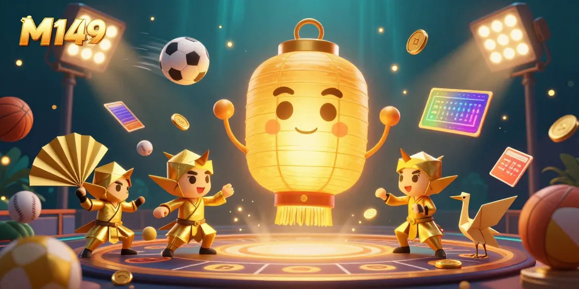 Bet on exciting sports with M149, featuring a golden lantern spirit and dynamic betting elements.