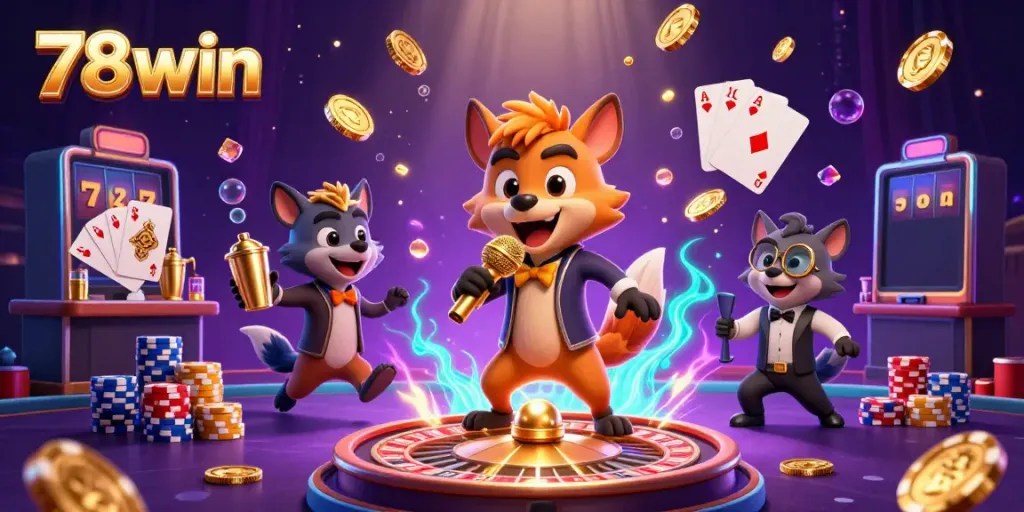 Join the fun at 78win's comedy casino club with hyenas, treasures, and excitement.